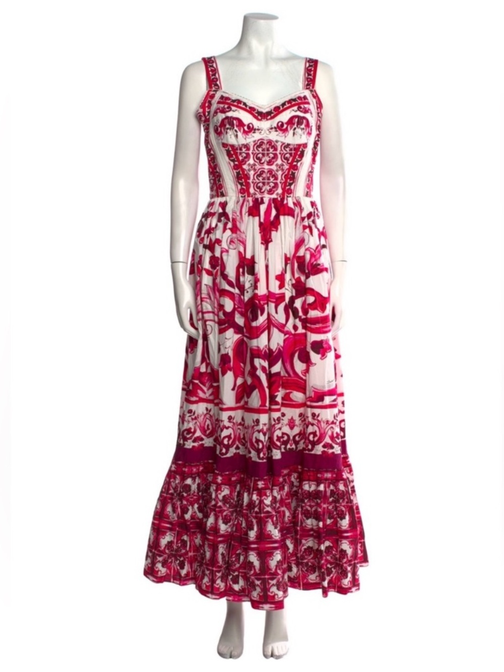 Dolce & Gabbana Red maiolica Maxi Dress